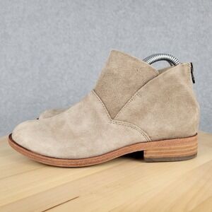 Kork-Ease Women's Ryder Ankle Boots Beige Suede Zip Back‎ Size 6